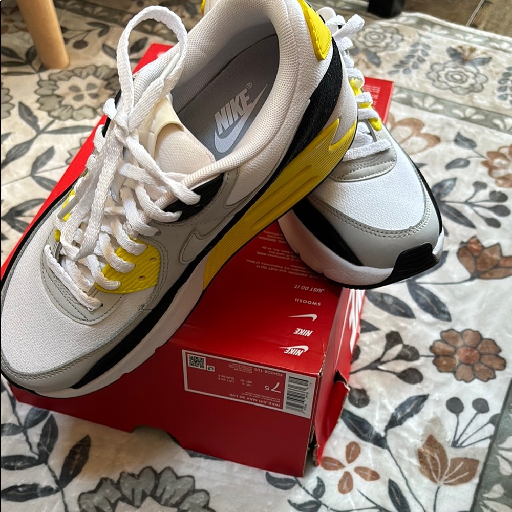 Nike White and Yellow Athletic Shoes